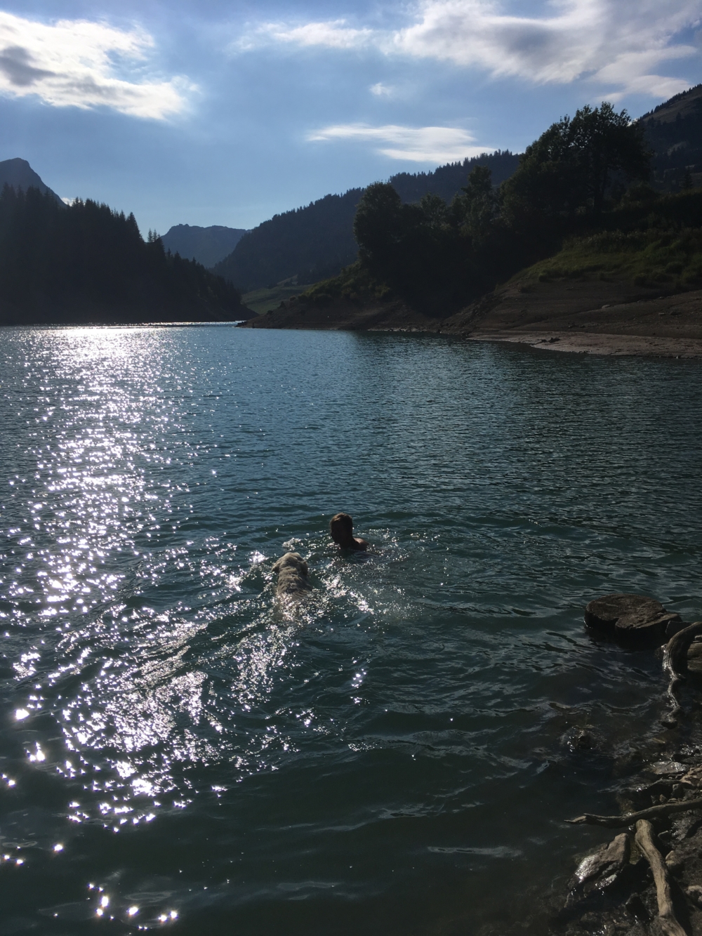 Swimming in mountainlake