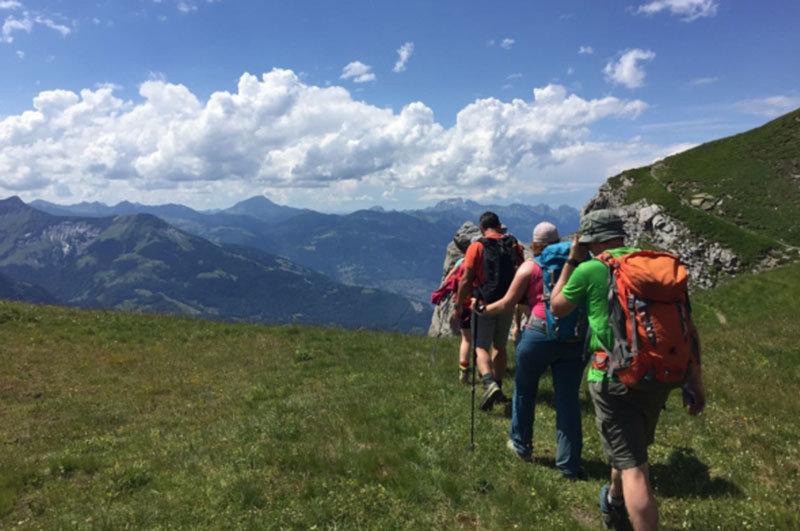 Hiking in the Swiss alps