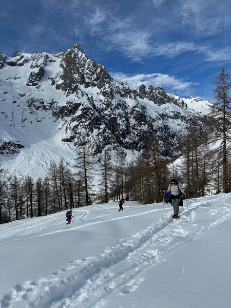 Snowshoe group Mont Blanc