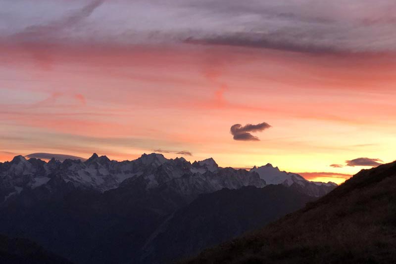 Bergwandelen Alpen in Herfst Valais